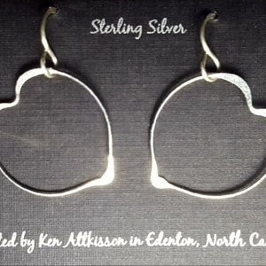 Sterling Silver Earrings Large Heart