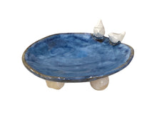 Bird Trinket Dish - Blue with 2 White Birds