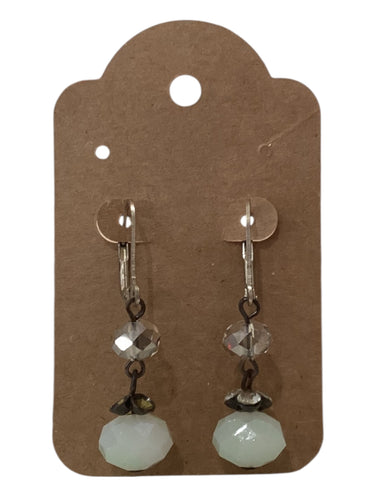 Vintage Earrings - Pale Green & Clear