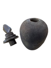 Raku Fired Lidded Vessel with Labradorite