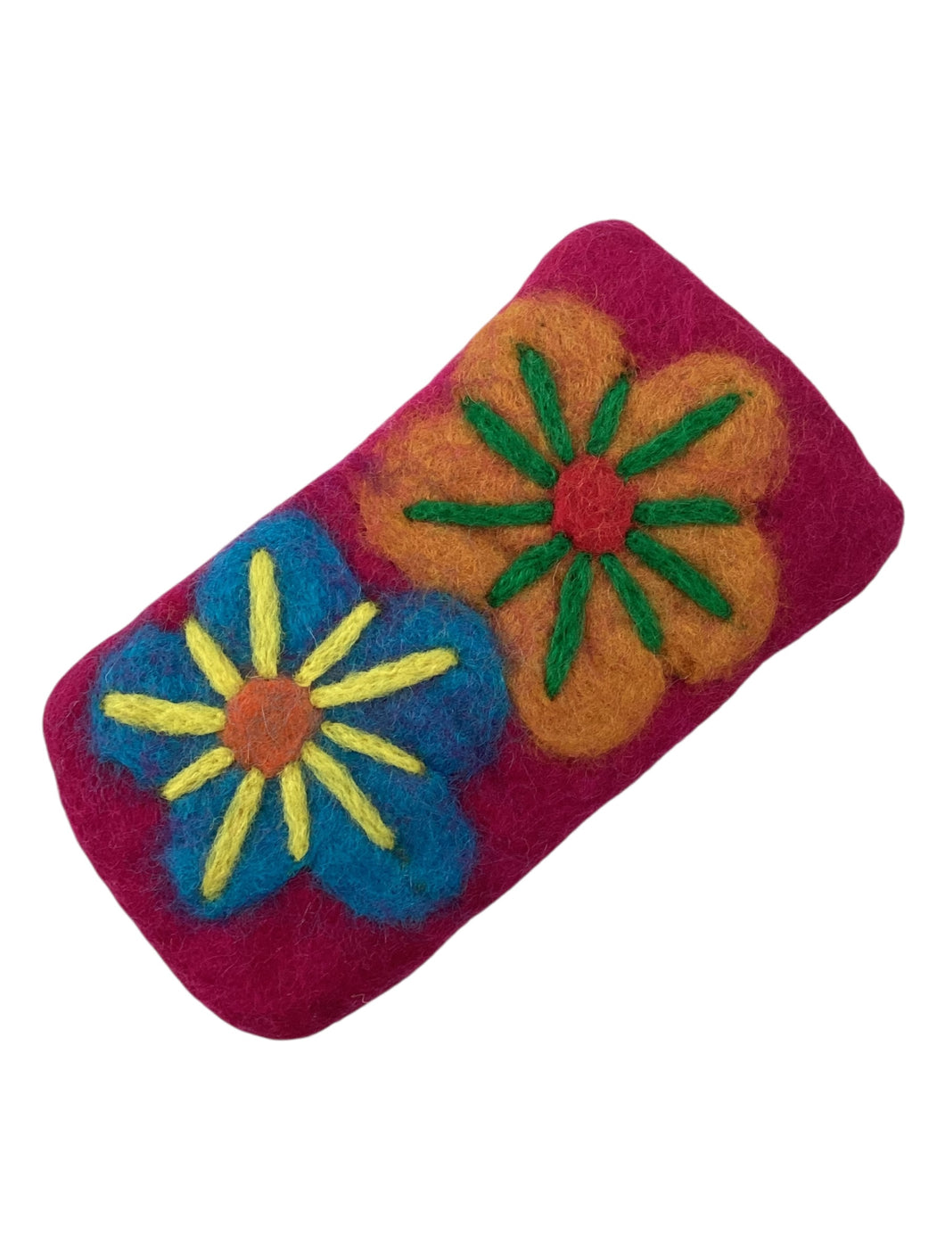 Felted Flower Eyeglass Holder - Magenta