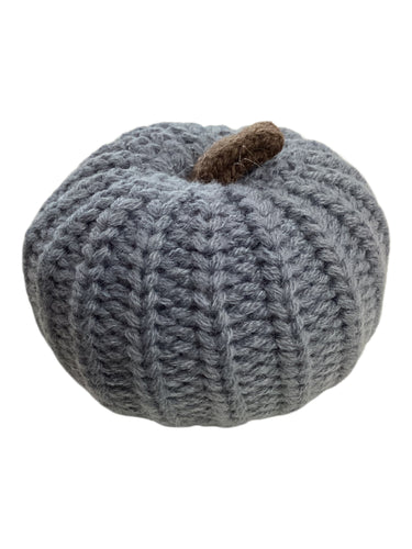 Small Knit Pumpkin - Gray