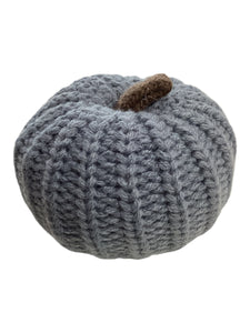 Small Knit Pumpkin - Gray