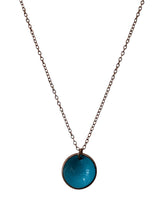 Enameled Penny Necklace - Copper/Forget Me Not