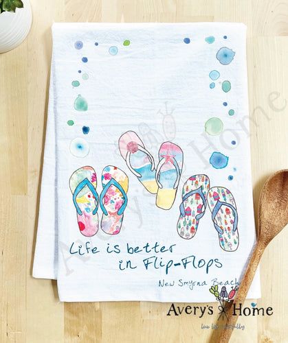 Life Is Better...Flip-Flops Tea Towel - NSB