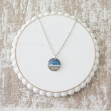 Custom Sand Necklace Wave Circle - Silver