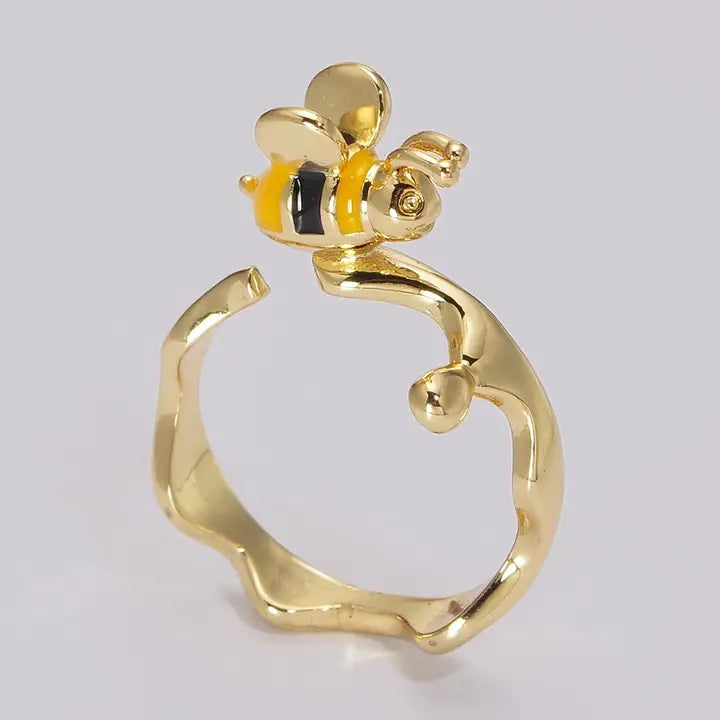 Bee Gold Filled Open Adjustable Ring