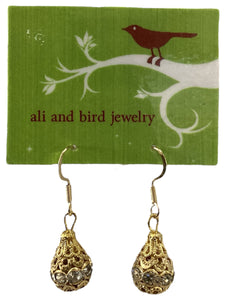 Teardrop Earrings - Gold/Gems