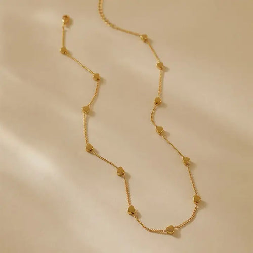 18K Stainless Steel Heart Necklace - Gold