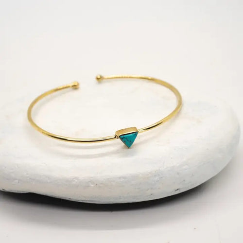 Brass Turquoise Triangle Bracelet