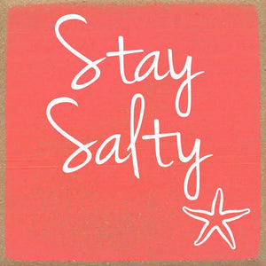 4" x 4" Wooden Block Sign - Stay Salty