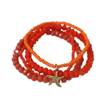 Set of 4 - Crystal bracelets w/charm