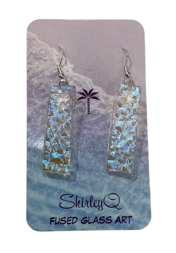 Clear Dichro Dangle Earrings