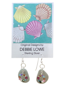 Sea Glass with Micro Beads Earrings