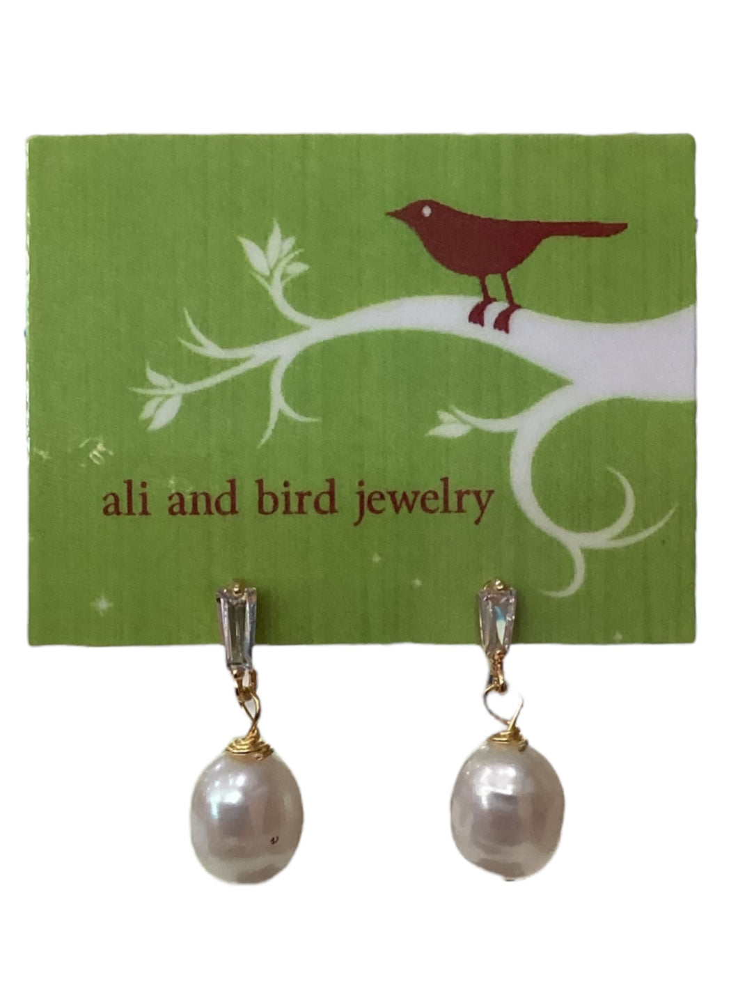 Crystal & Freshwater Pearl Post Earring - Gold