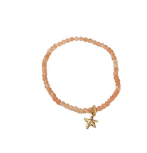 Coral Agate & Starfish Charm Bracelet