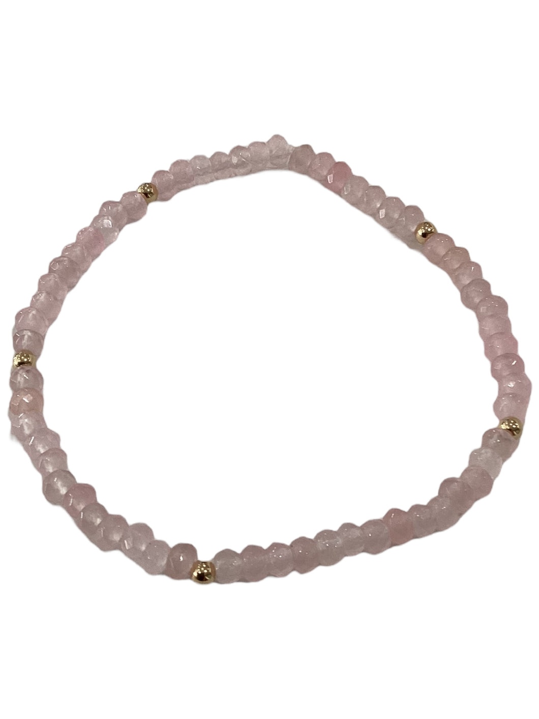 Stone Bitsy Bracelet - Pink Agate/14K Gold