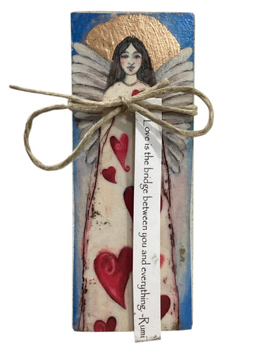 Small Wood Block Angel