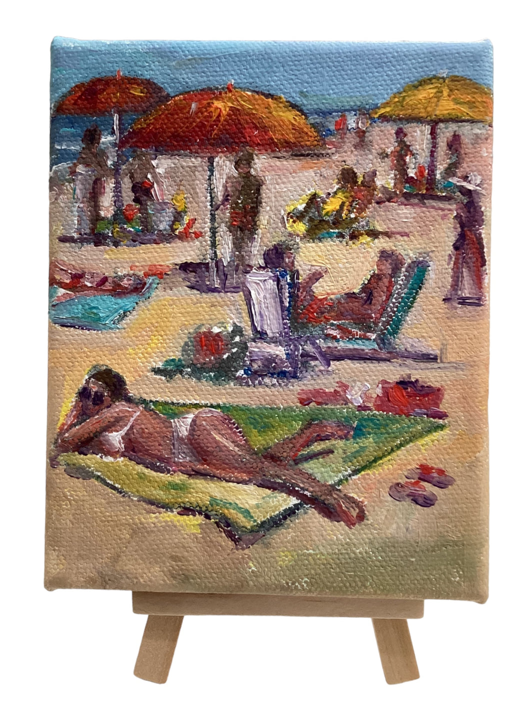 At the Beach with Easel