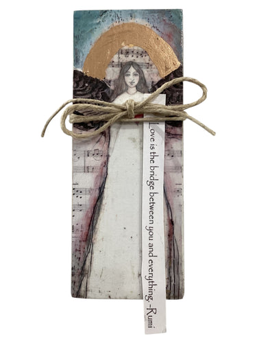 Small Wood Block Angel