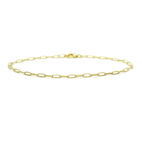 Small Paper Clip Bracelet - Gold Plated Sterling