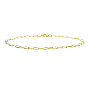 Small Paper Clip Bracelet - Gold Plated Sterling