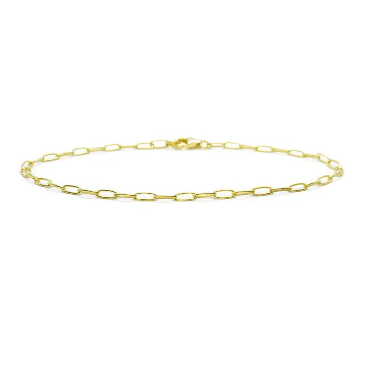 Small Paper Clip Bracelet - Gold Plated Sterling