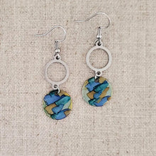 Alcohol Ink Stainless Steel Open Double Circle Earrings