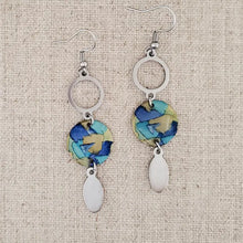 Alcohol Ink Stainless Steel Double Circle Drop Earrings