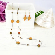 36" Disc Hand Beaded Long Necklace