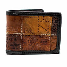 Men's Bifold Leather Patch Wallet- Upcycled!