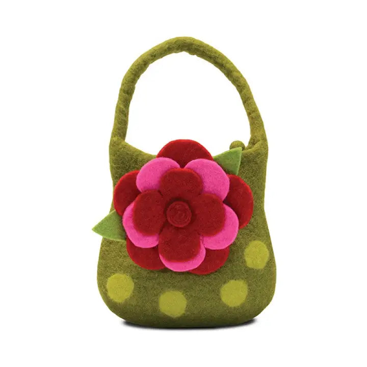 Flower Layers Polka Dot Bag - Dark Green