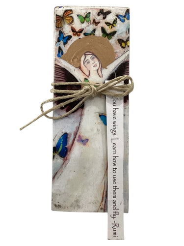 Small Wood Block Angel