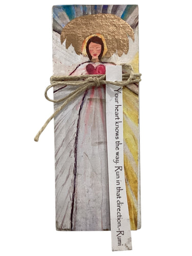 Small Wood Block Angel