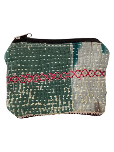Kantha Zipper Pouch Bag - Medium