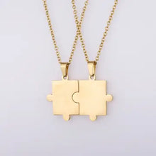 Puzzle Necklace Stainless Steel - Gold