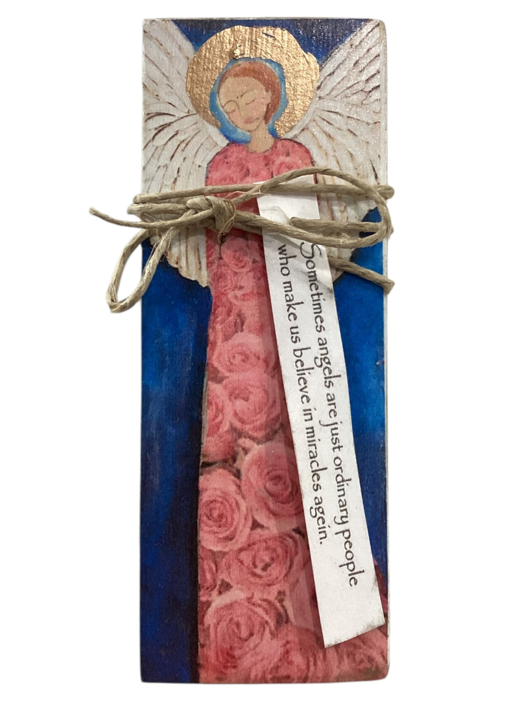 Small Wood Block Angel