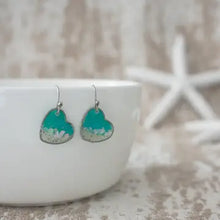Custom Sand Wave Dangle Earring - Silver