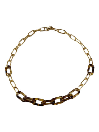 Paperclip Chain Necklace - Tortoise Shell