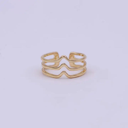 16K Gold Filled Chevron Adjustable Ring