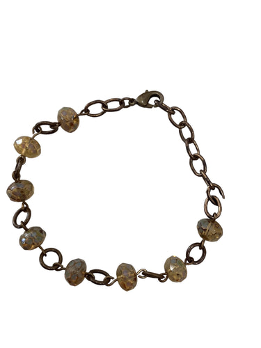 Speckled Brown Rondelle Bead Bracelet