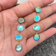 IrregularBlue Acrylic Earrings - 18k Gold Stainless Steel