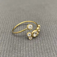 Colored Zirocn Inlaid Ring - 18k Gold Plated