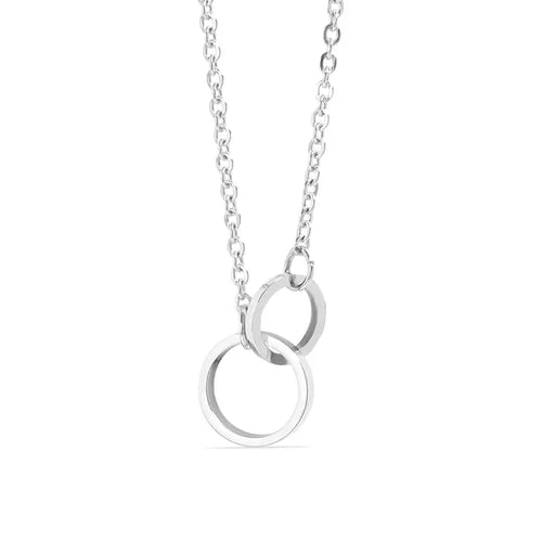 18K Gold Pvd Stainless Steel Interlocked Rings Necklace - Stainless