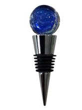 Wine Bottle Topper - Blue/White/Red/Yellow Stripes & Blue