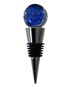 Wine Bottle Topper - Blue/White/Red/Yellow Stripes & Blue