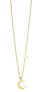 Moon & Stars Necklace - Gold Plated Sterling
