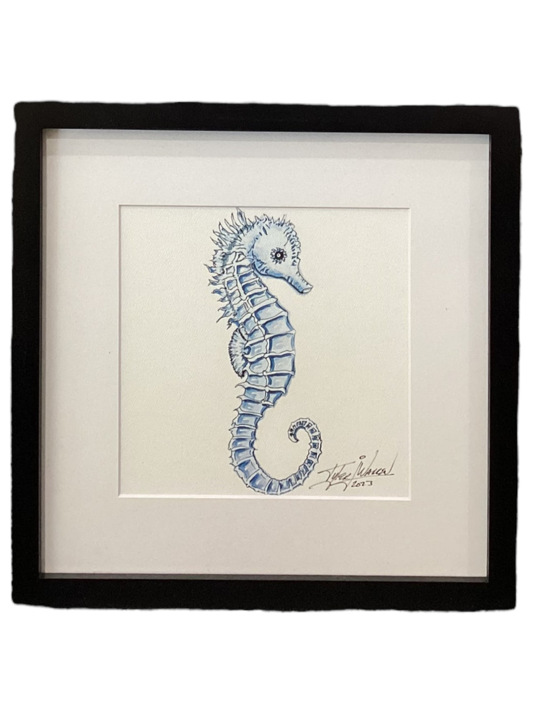 Blue Seahorse with Frame