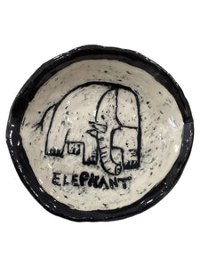 Elephant Dish - Black/White