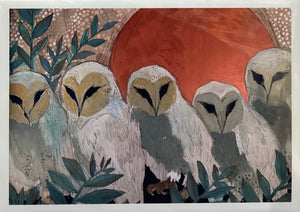 Copper Moon Barn Owls - Print - 5" x 7"